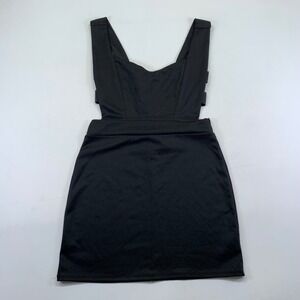 Streetwear Society Black Mini Dress Size Large Cut Out Back Zipper Sleeveless
